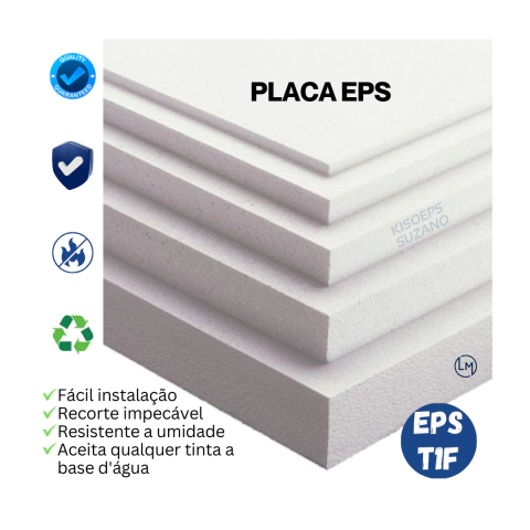 Placa de EPS 10mm (1cm) c/25 unidades 1m x 50cm