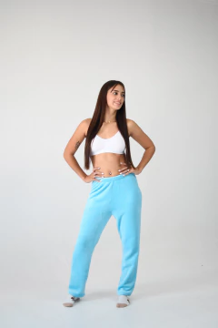 Pant polar soft celeste brilloso - comprar online