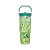 Vaso térmico Stanley flip straw con diseño verde marmolado y tapa con asa