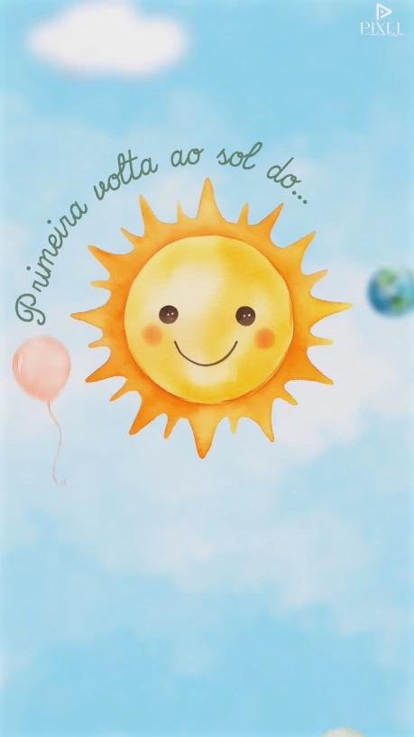 Convite animado Minha primeira volta ao sol