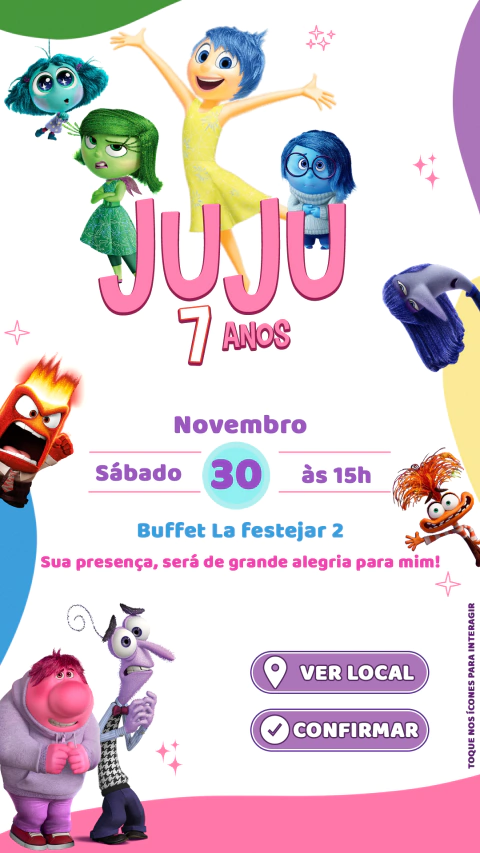 Convite interativo Divertidamente Clean