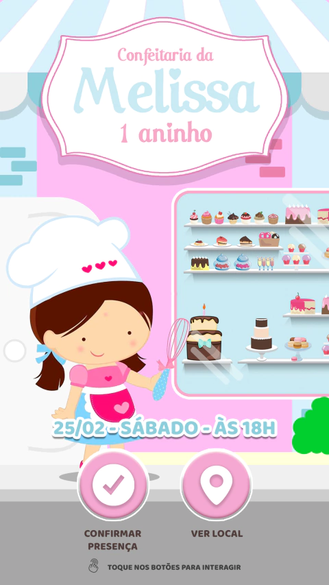 Convite interativo Doceria