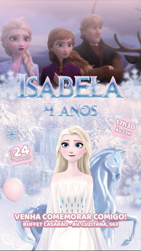 Convite animado simples Frozen 2 - Versão 2