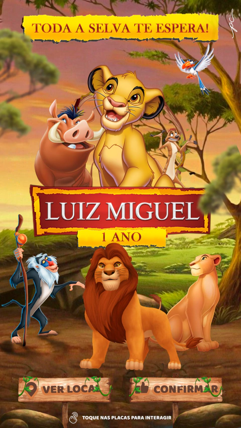 Convite interativo Rei Leão