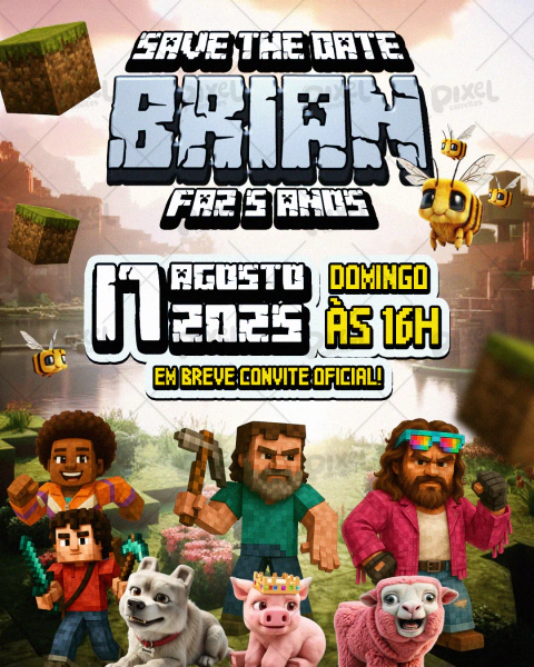 Save the date Minecraft - Um filme