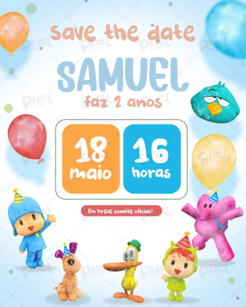 Save the date - Parabéns do Pocoyo