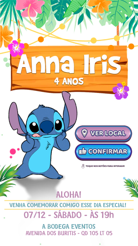 Convite interativo Stitch