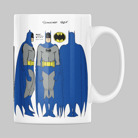 Caneca branca com estampa retrô do Batman da série animada de 1973