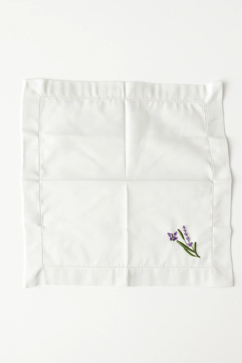 KIT 2 Guardanapo de Tecido Bordado Lavanda