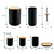 Kit Banheiro Lavabo Conjunto Acessórios lixeira escova 6 Peças Bambu Luxo Preto/Branco - loja online