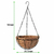 Cesto de Metal Cromado para Pendurar com Forro de Coco 20cm 25cm