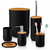 Imagem do Kit Banheiro Lavabo Conjunto Acessórios lixeira escova 6 Peças Bambu Luxo Preto/Branco
