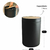 Kit De Banheiro Lixeira Saboneteira Preto Com Bambu 4 Peças - loja online