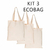 Kit 3 sacola ECOBAG 32x38cm GRANDE ecológica Lisa - 100% algodão cru - loja online
