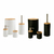 Kit Banheiro Lavabo Conjunto Acessórios lixeira escova 6 Peças Bambu Luxo Preto/Branco na internet