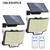 Lâmpada Solar Exterior com Sensor de Movimento 1 pcs 2 pcs