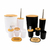 Kit Banheiro Lavabo Conjunto Acessórios lixeira escova 6 Peças Bambu Luxo Preto/Branco - comprar online