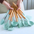 KIT de Utensílios Para Cozinha em Silicone e Bambu 12 Peças na internet