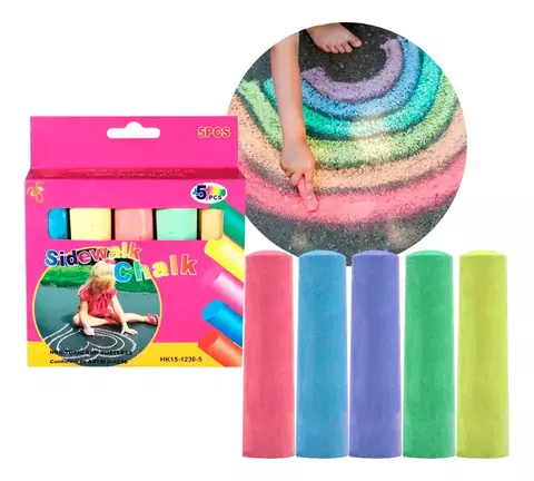 Tizas Gruesas de Colores – Lavables x5