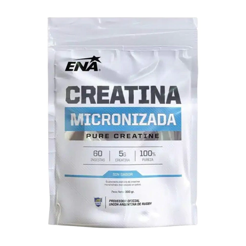 Paquete de creatina micronizada ENA de 300 gramos sin sabor, suplemento en polvo para potencia y rendimiento deportivo