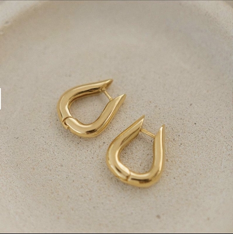 Argola Gota Anoz - Banhado Ouro 18k - Antialérgico