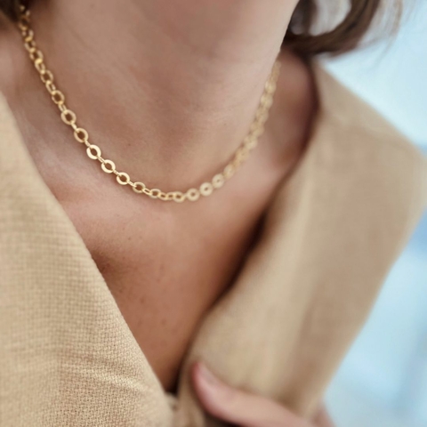 Choker Elos - Banhado Ouro 18k - Antialérgico