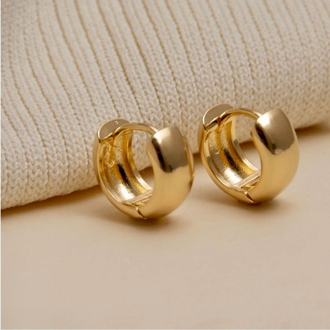 Brinco Mini Argola Grossa - Banhado Ouro 18k - Antialérgico