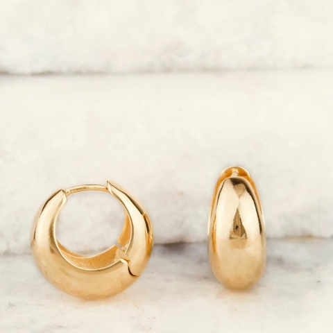 Argola Click Abaulada - Banhado Ouro 18k - Antialérgico