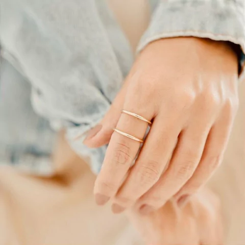 Anel Fio Duplo - Banhado Ouro 18k - Antialérgico