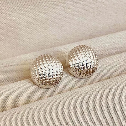 Brinco Circular Texturizado - Banhado Prata 925 - Antialérgico