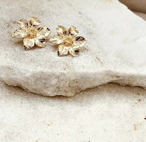 Brinco Gardenia - Banhado Ouro 18k - Antialérgico