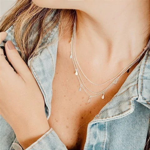 Colar Triplo Medalha - Banhado Prata 925 - Antialérgico