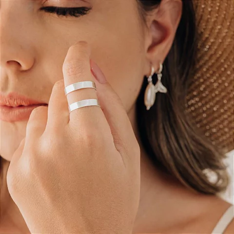 Falange Duplo - Banhado Prata 925 - Antialérgico