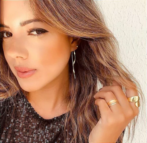 Brinco Fio Passante - Banhado Ouro 18k - Antialérgico