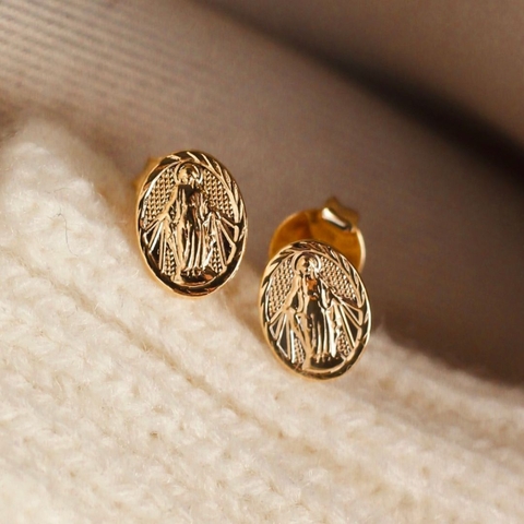 Brinco Nossa Senhora - Banhado Ouro 18k - Antialérgico