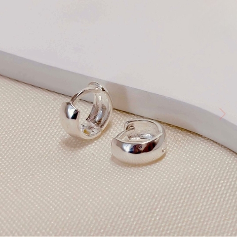 Brinco Mini Argola Grossa - Banhado Prata 925 - Antialérgico