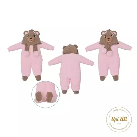 Macacão de Bebê Rosa Ana Clara