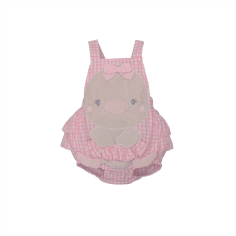 Banho De Sol Bebê Menina Xadrez Rosa Suedine Maite Pata