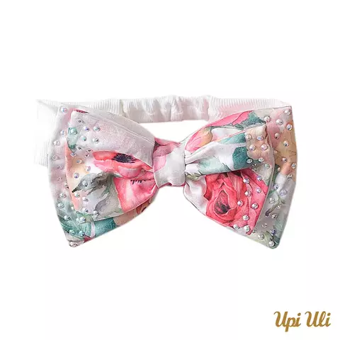 Tiara De Bebê Cetim Italia Ribana Floral Baby Girl