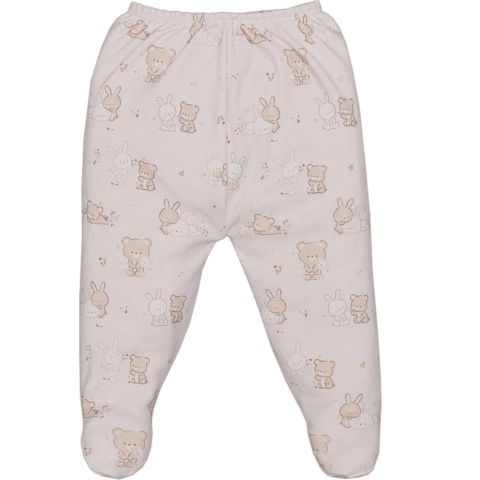 Culote Bebê Menina Rosa Com Pé Suedine Stefani Coelho Urso