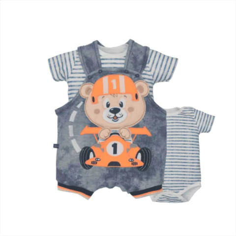 Banho De Sol Bebê Menino Suedine Azul Thales Ursinho - comprar online