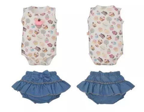 Conjunto Marfim Body Com Tapa Fralda Melissa