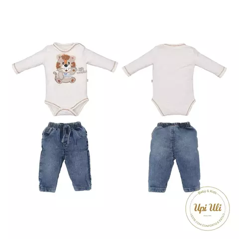 Conjunto de Bebê Body Com Culote Marfim Toninho