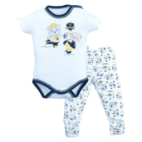 Conjunto Body Culote Bebê Menino Algodão Estampado Upi Uli