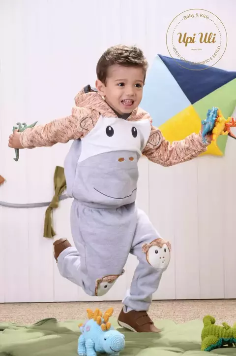 Conjunto Infantil Longo Moletom/Plush Nuvem João Grabriel