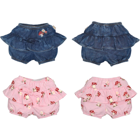Kit 2 Tapa Fralda Bebê Menina Azul Jeans E Rosa Upi Uli