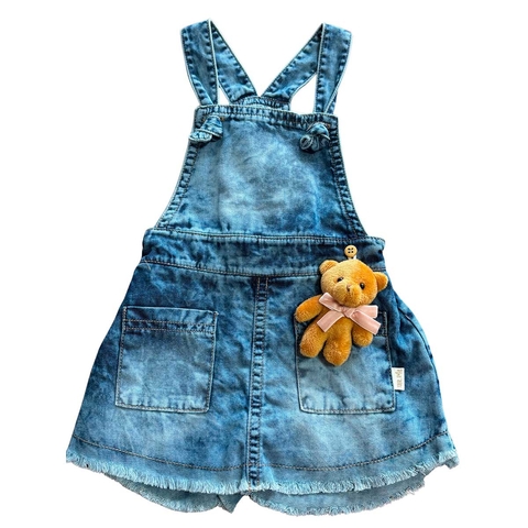 Jardineira Jeans Bebê Menina Zara Caroline Verão Upi Uli
