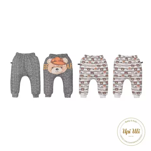 Kit de Bebê 2 Peças Culote Cinza Adriano