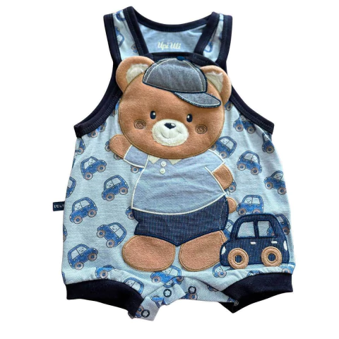 Banho de Sol Body Azul com Urso e Carrinhos Upi Uli