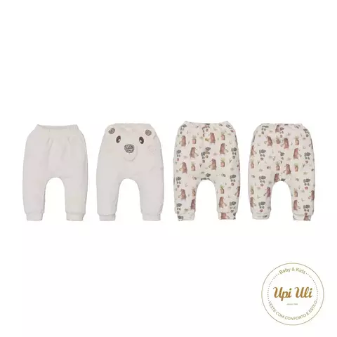 Kit de bebê Culote 2 Peças Dupla Face Linus/Malha Veludo Cotele Unissex Luca